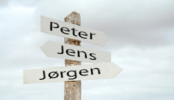 Tre navne topper i hver deres landsdel. Foto: iStockphoto