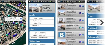Du kan blandt andet bruge din app til at tjekke boligerne ud i det område, du befinder dig i.