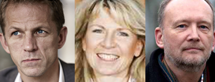 Chefredaktør Anders Krab-Johansen, ejendomsmægler Pernille Sams og lektor Morten Skak. Foto: Privat/Michael Daugaard