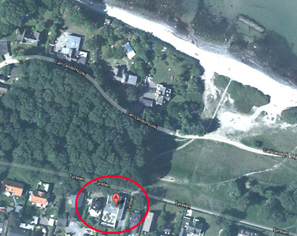 På en god dag kan man se til Kullen fra huset i Gilleleje. Foto: Google Maps